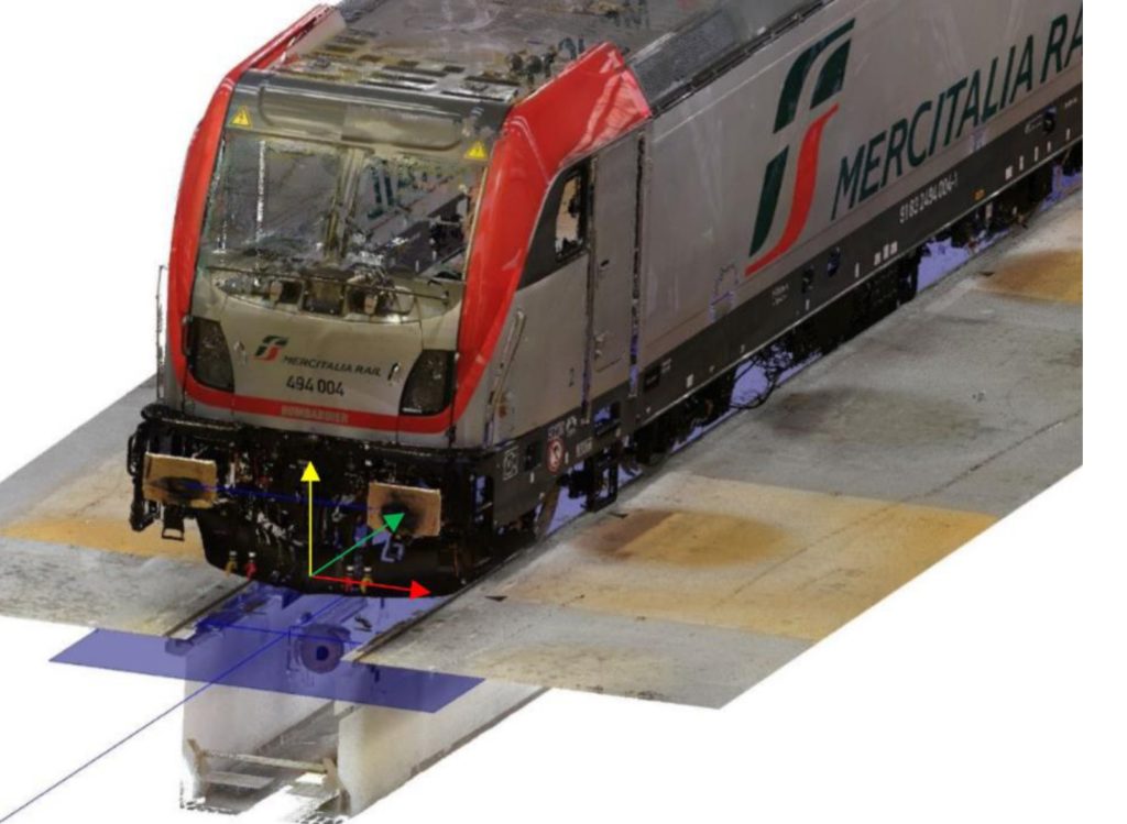 Dimensional control of a TRAXX DC3 train engine